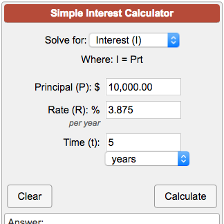 Simple Interest Calculator I Prt
