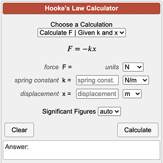 Hooke S Law Calculator F Kx